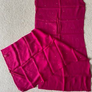 - Strawberry red georgette dupatta shawl scarf 91 inch x 21 inches long with seq